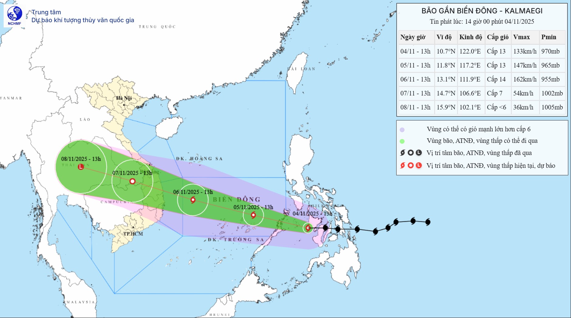 TIN BÃO GẦN BIỂN ĐÔNG  (Cơn bão KALMAEGI)