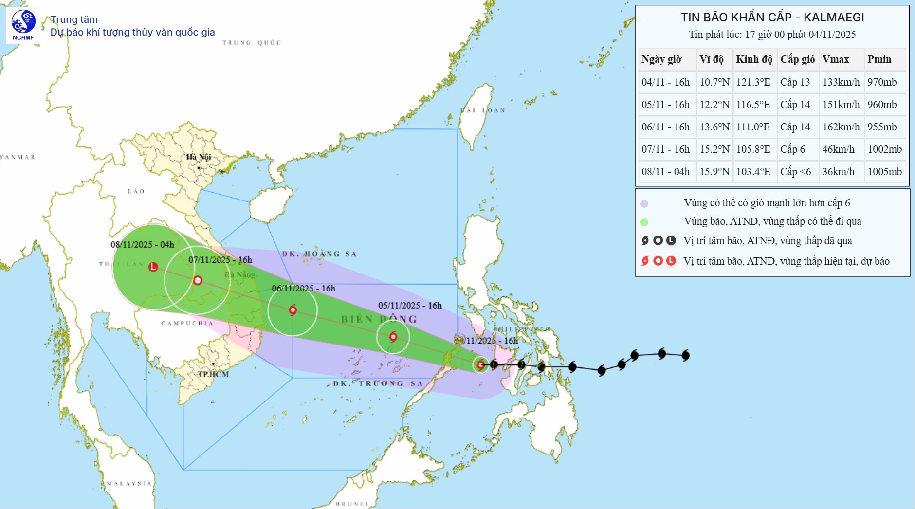 TIN BÃO KHẨN CẤP  (Cơn bão KALMAEGI)