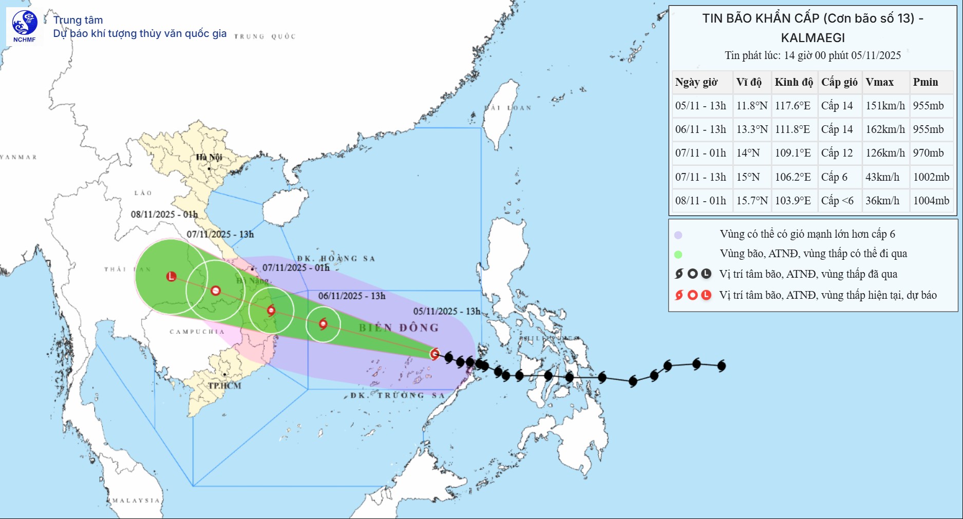 TIN BÃO KHẨN CẤP (Cơn bão số 13)