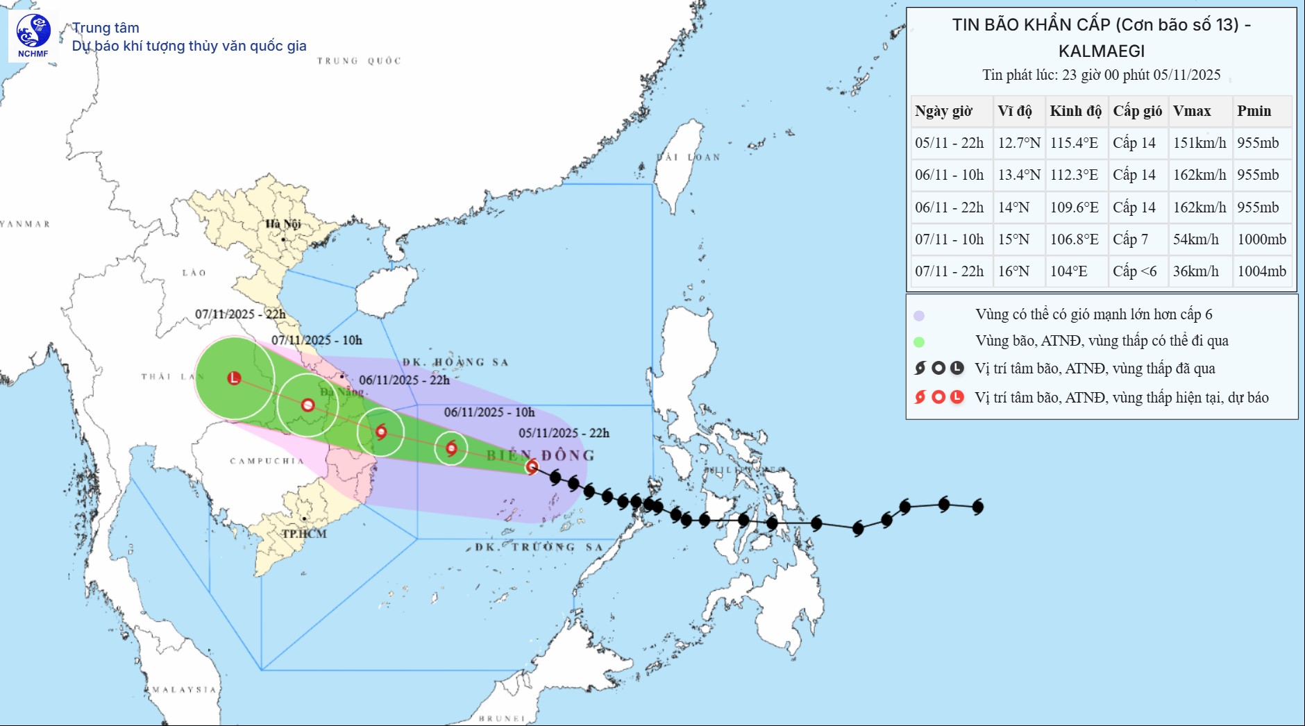 TIN BÃO KHẨN CẤP (Cơn bão số 13)