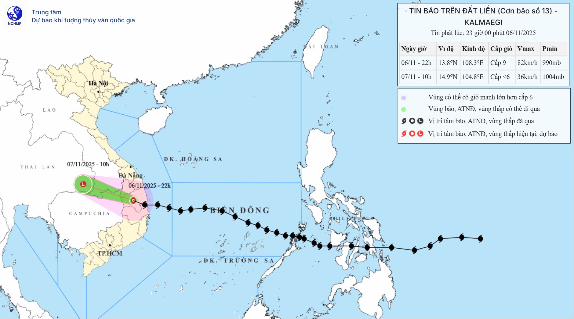 TIN BÃO TRÊN ĐẤT LIỀN (Cơn bão số 13)
