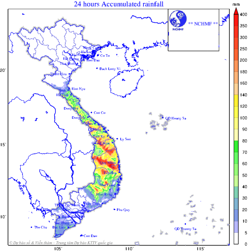 TIN DỰ BÁO MƯA LỚN Ở KHU VỰC TỪ THANH HÓA ĐẾN LÂM ĐỒNG