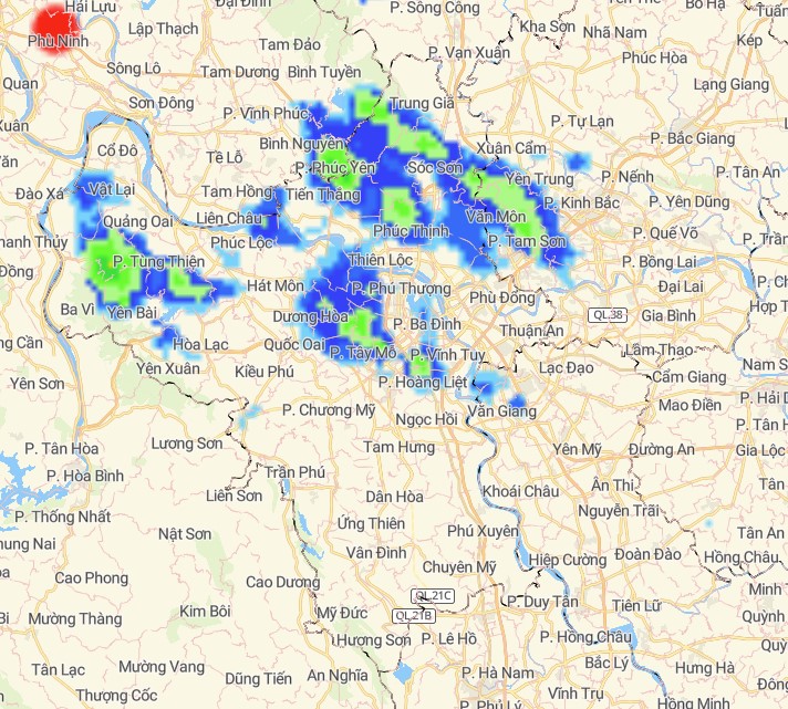 TIN CẢNH BÁO DÔNG, TỐ, LỐC, SÉT, MƯA ĐÁ VÀ MƯA LỚN CỤC BỘ TRÊN PHẠM VI KHU VỰC NỘI THÀNH HÀ NỘI