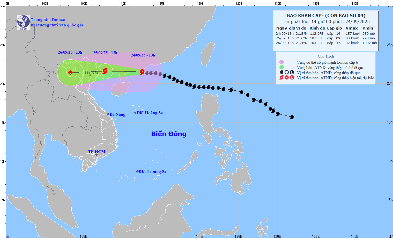 TIN BÃO KHẨN CẤP (Cơn bão số 9)