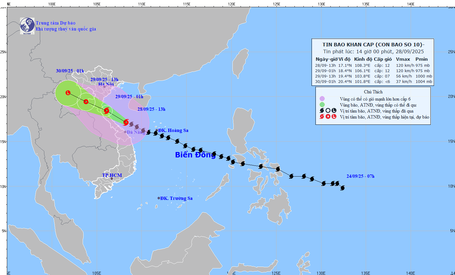 TIN BÃO KHẨN CẤP (Cơn bão số 10)