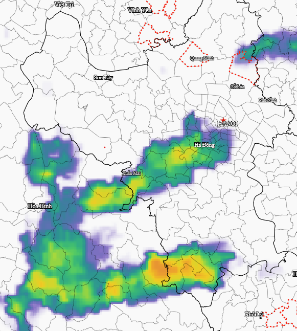 TIN CẢNH BÁO DÔNG, TỐ, LỐC, SÉT, MƯA ĐÁ VÀ MƯA LỚN CỤC BỘ TRÊN PHẠM VI KHU VỰC NỘI THÀNH HÀ NỘI