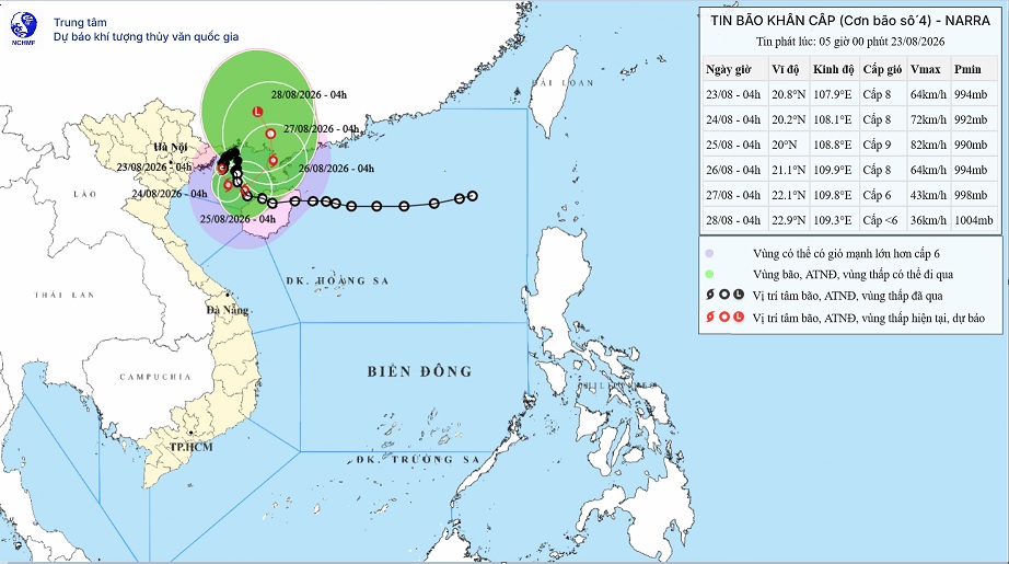 TIN BÃO KHẨN CẤP  (Cơn bão số 4)