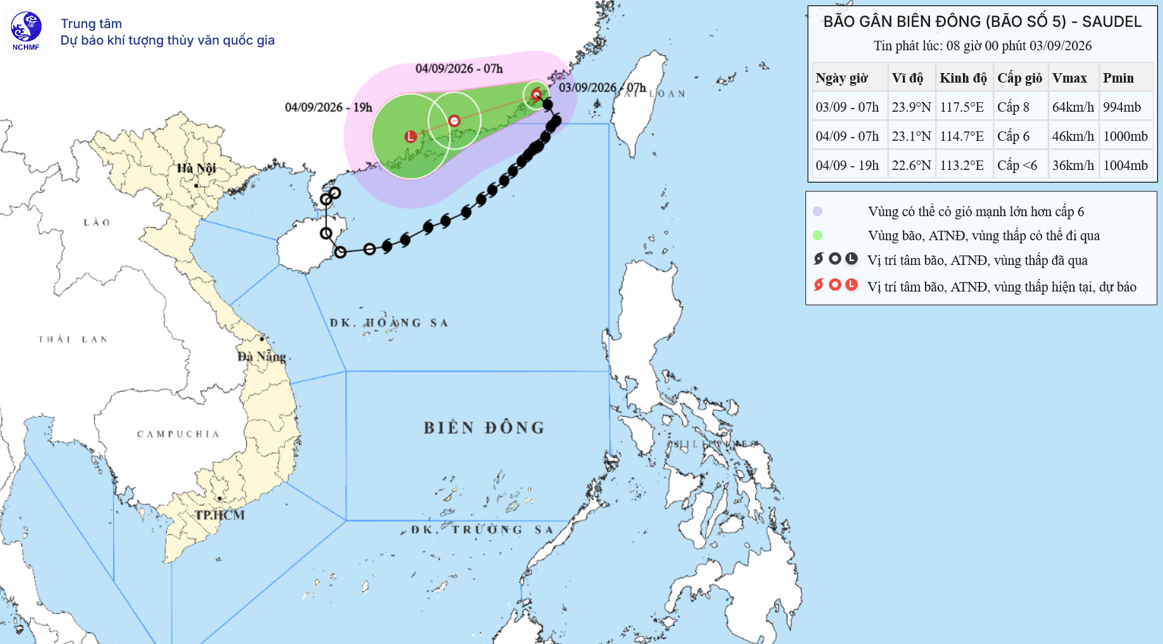 TIN BÃO GẦN BIỂN ĐÔNG (Cơn bão số 05)